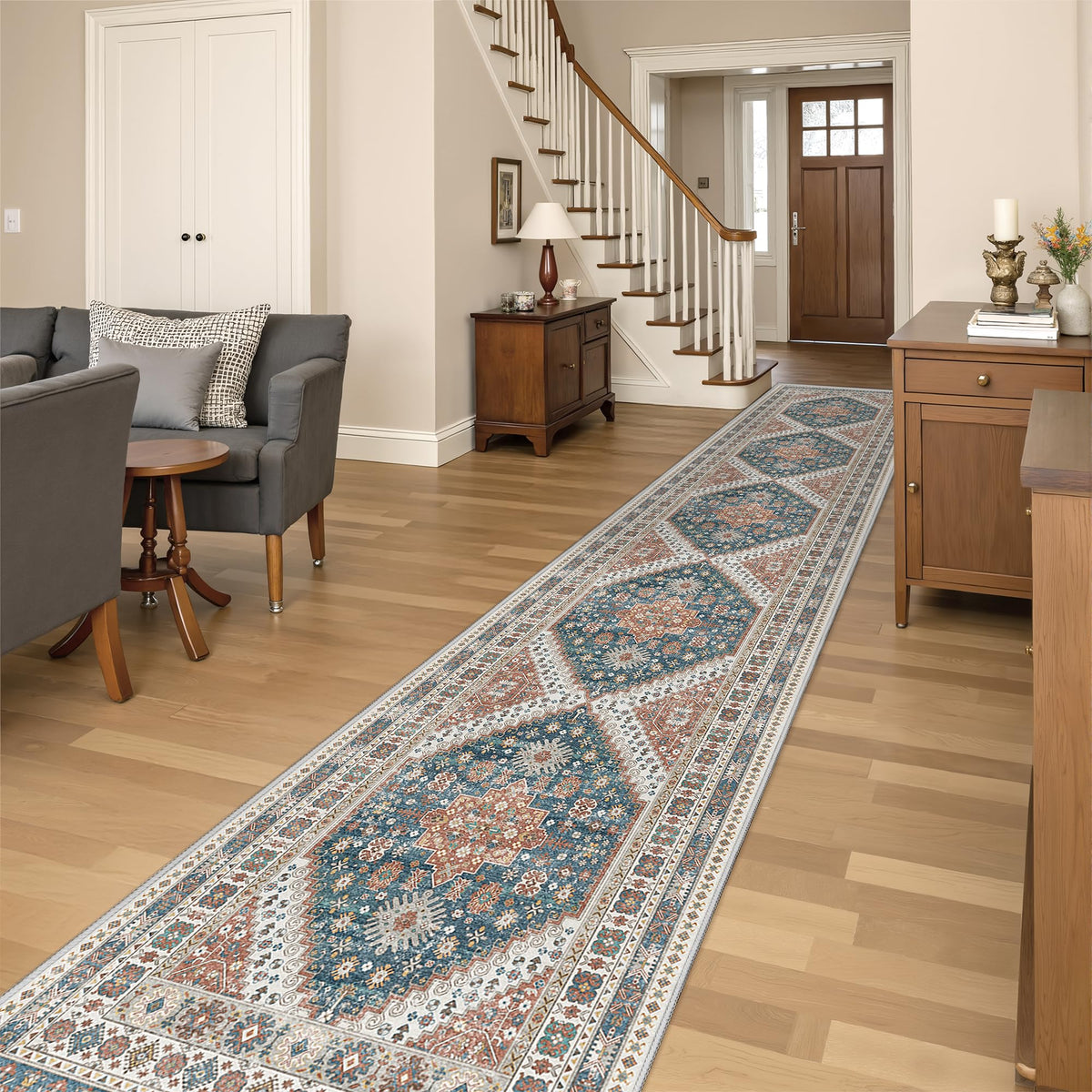 4x6 Area Rugs for Living Room, Non Slip Rugs for Bedroom, Beige