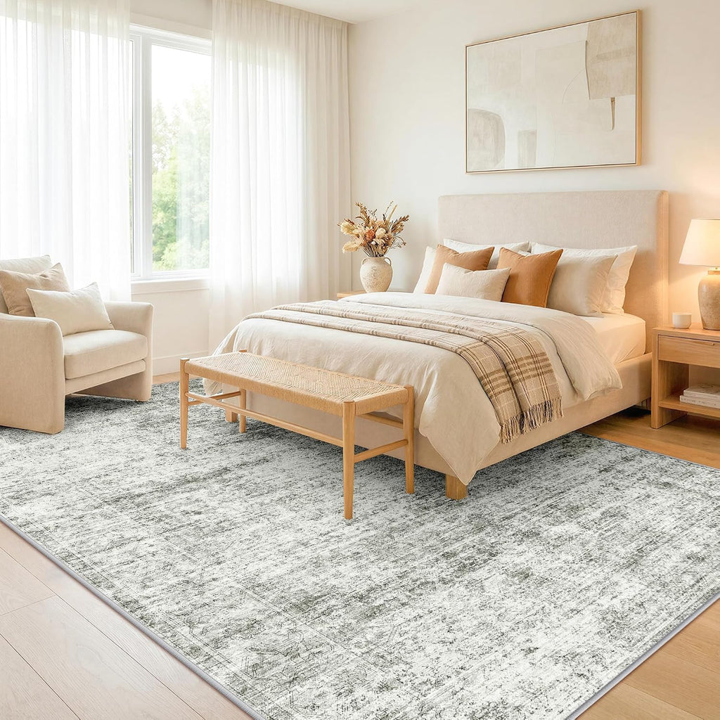 LIVELYGLOW 5x7 Washable Abstract Area Rug, Small Indoor Bedroom Dorm Rug