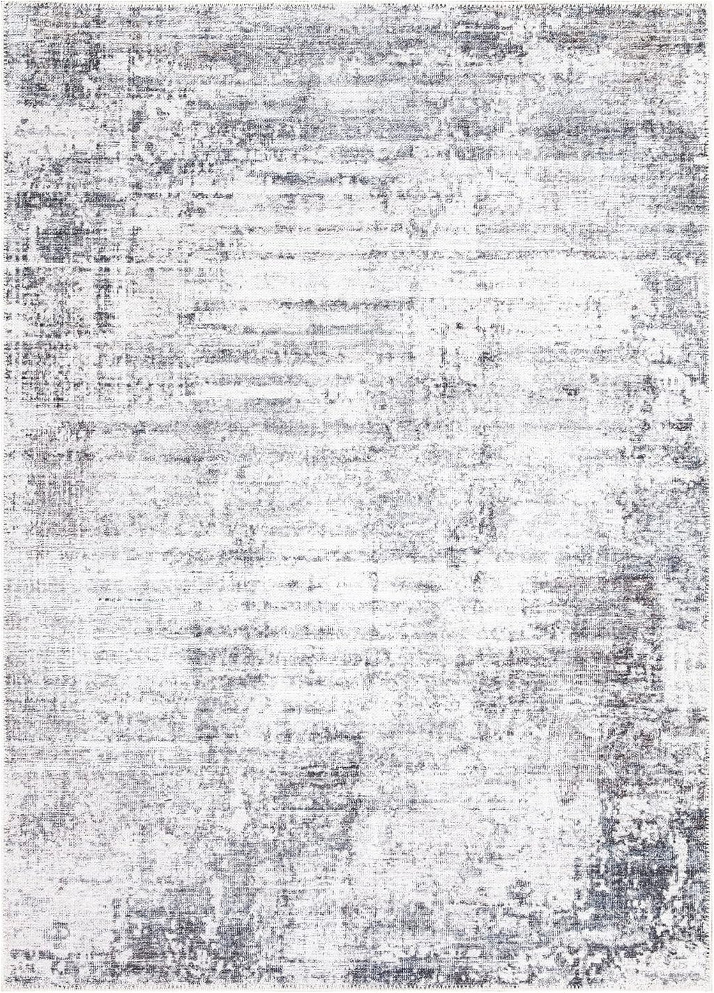 Bloom Rugs Washable Non-Slip 8' x 10' Rug - Gray/Charcoal/Blue Modern Abstract Area Rug for Living Room, Bedroom, Dining Room, and Kitchen - Exact Size: 8' x 10'