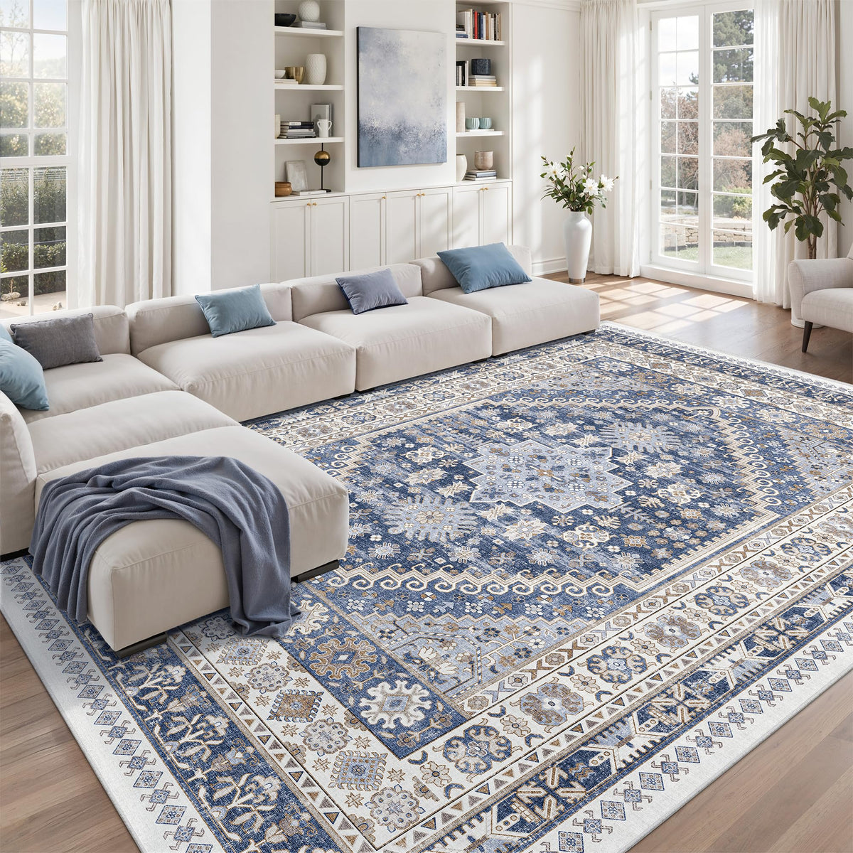 zesthome 5x7 Area Rugs for Living Room,Large Washable Rug,Orange