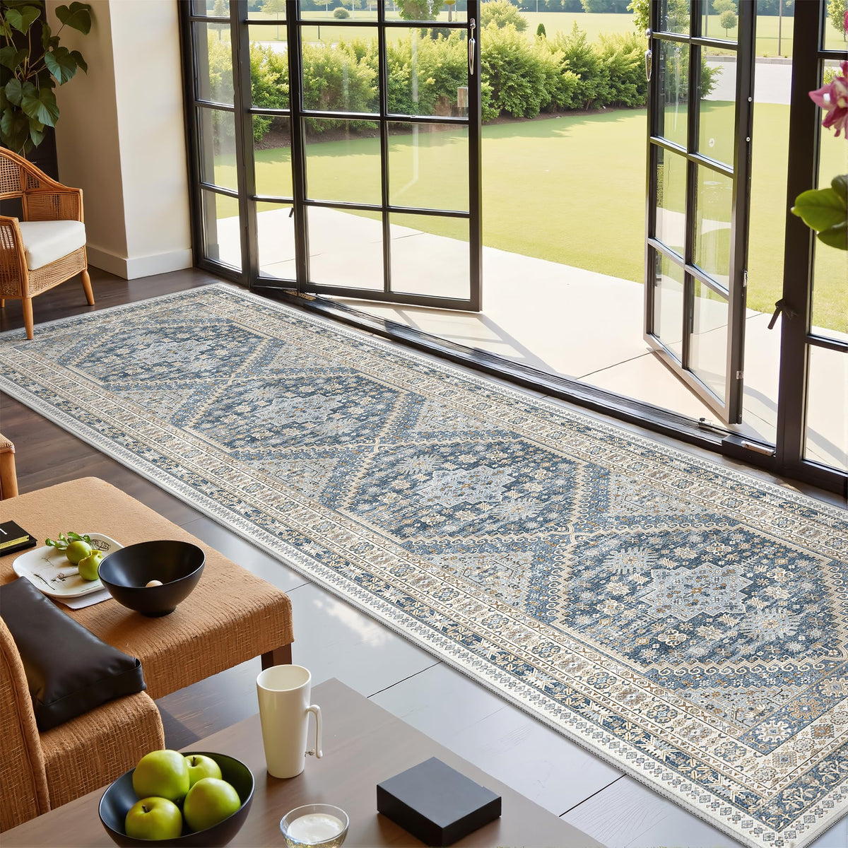 4x6 Area Rugs for Living Room, Non Slip Rugs for Bedroom, Beige