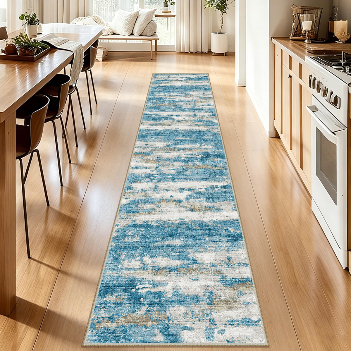 5x7 Area Rugs - Ultra-Thin Washble Rugs,Non-Slip Low Pile Abstract Print Rugs for Living Room,Home Office Decor,Stain Resistant Machine Washable Area Rug