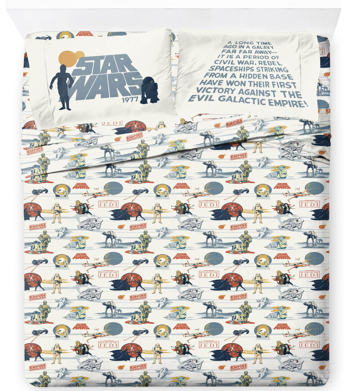 Jay Franco Kids Sheet Cartoon Set with Fitted, Flat Sheets & Pillow Cover - Ultra-Soft Bedding with Pillowcase for Room Decor, White - Toy Story, 4 Piece Queen