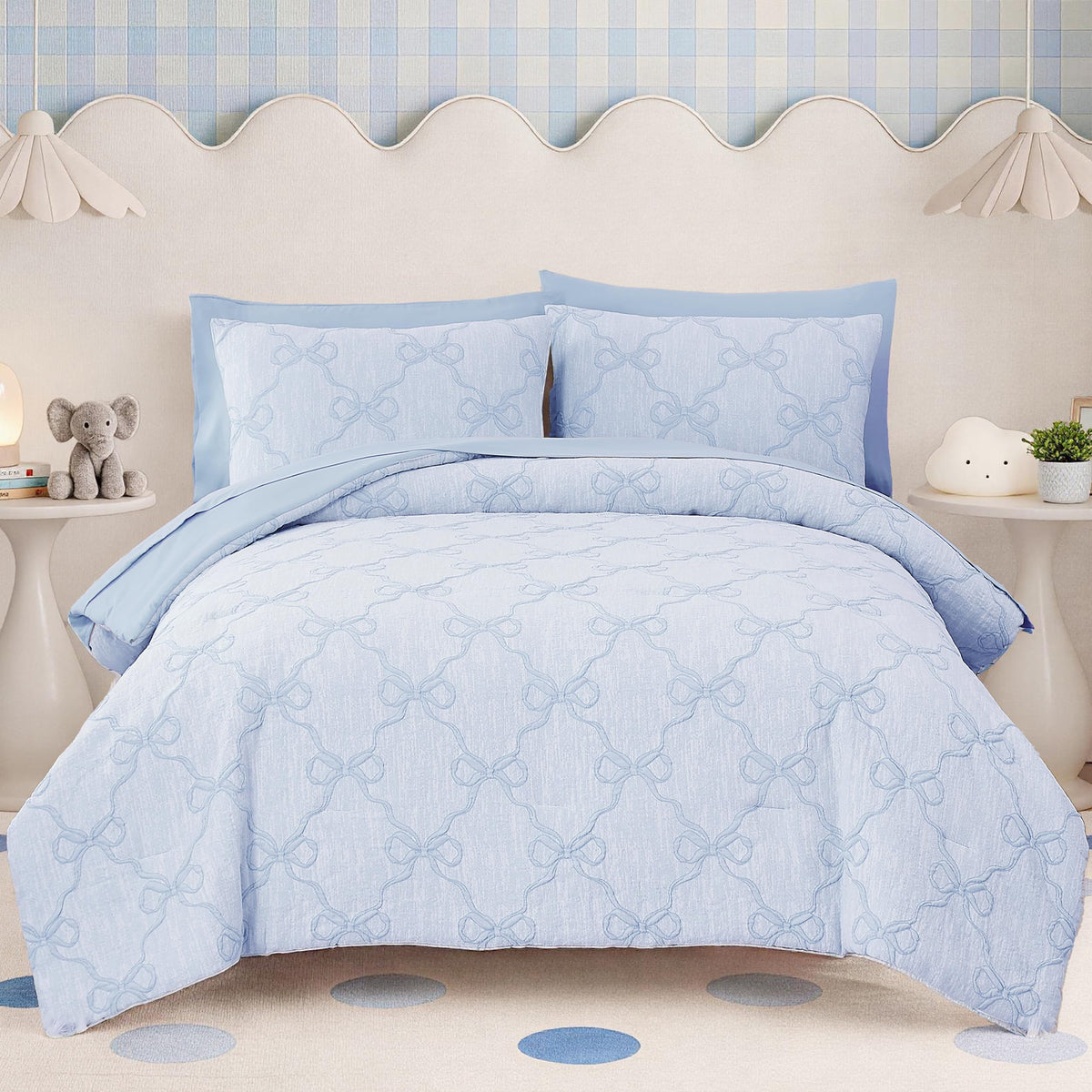 Twin XL Comforter Set for Girls - 5 Pieces Pink Floral Bed in a Bag
