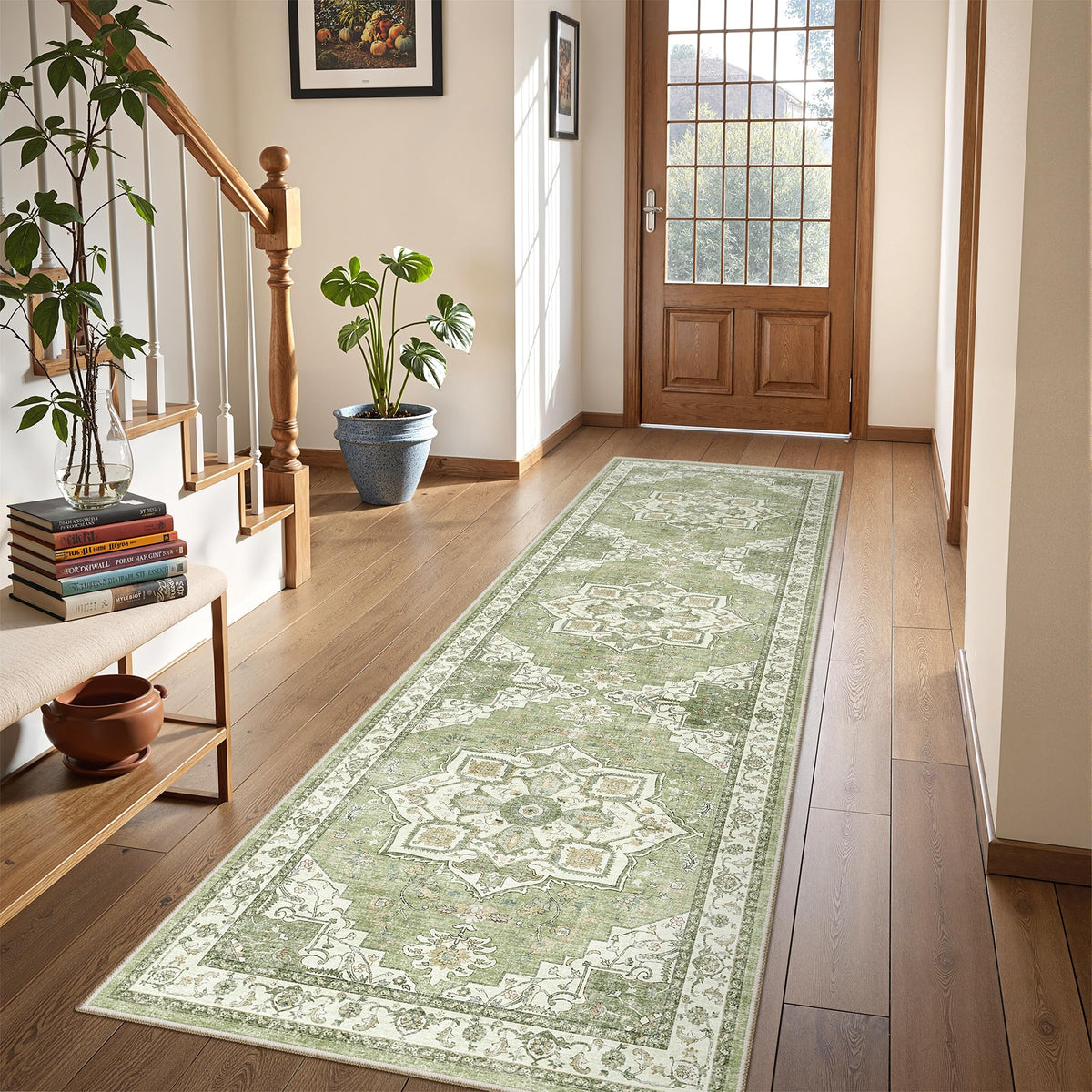 4x6 Area Rugs for Living Room, Non Slip Rugs for Bedroom, Beige