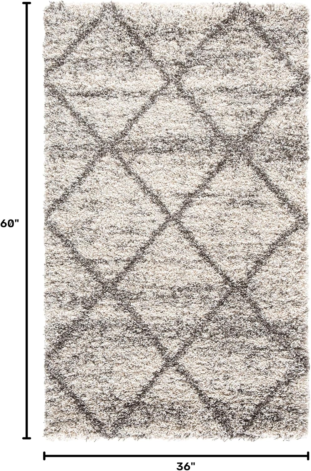 SAFAVIEH Hudson Shag Accent Rug 3'x5', Soft Plush Grey & Beige SGH281J