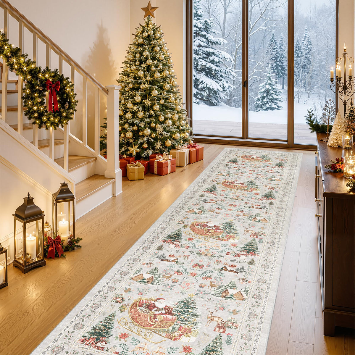 4x6 Area Rugs for Living Room, Non Slip Rugs for Bedroom, Beige