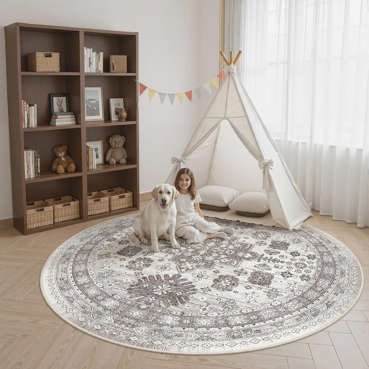 zesthome 5x7 Area Rugs for Living Room,Large Washable Rug,Orange
