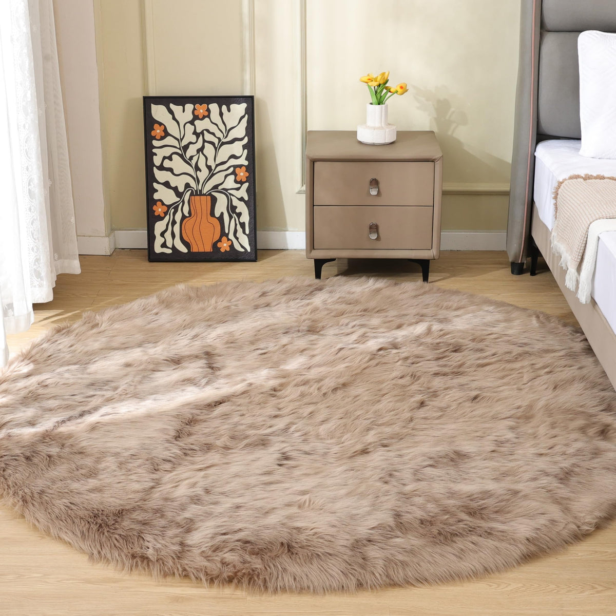 ORINOVA White Faux Sheepskin Fuzzy Fur Rugs for Bedroom Small Machine Washable Fluffy Area Rugs for Living Room 2x4 Shag Nursery Rug
