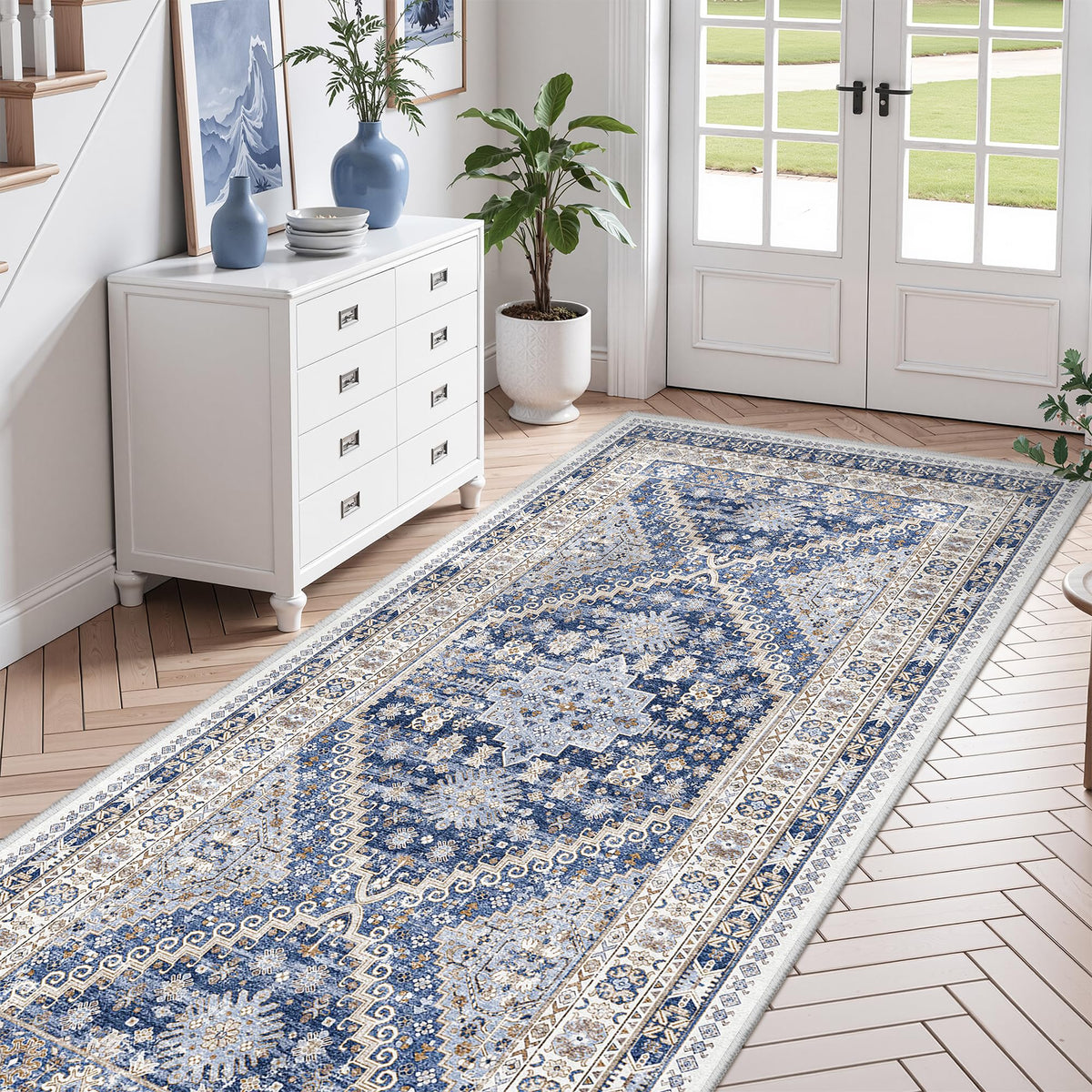 zesthome 5x7 Area Rugs for Living Room,Large Washable Rug,Orange