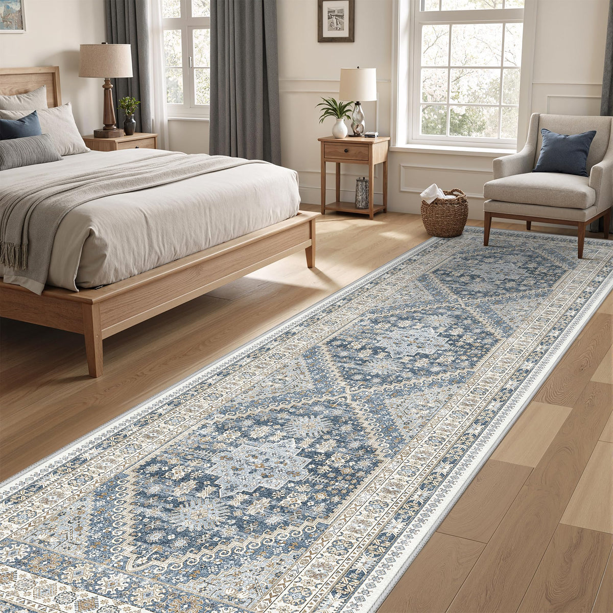 4x6 Area Rugs for Living Room, Non Slip Rugs for Bedroom, Beige
