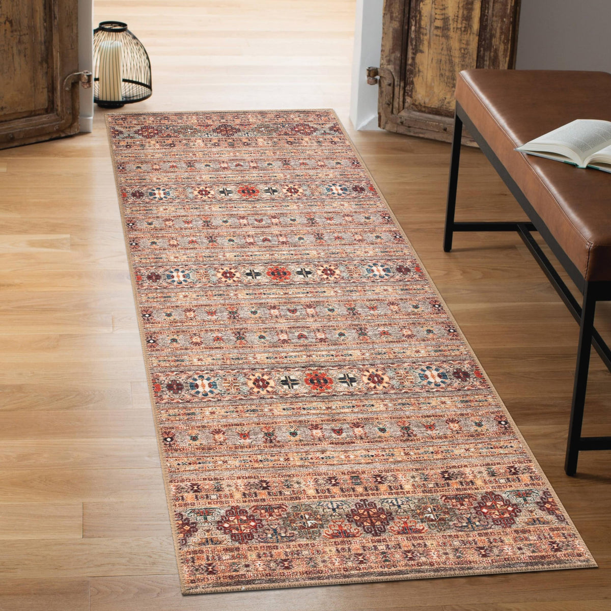 Keen Home Design Vintage Washable Entryway Rug, Non-Slip Low Pile, 3x5
