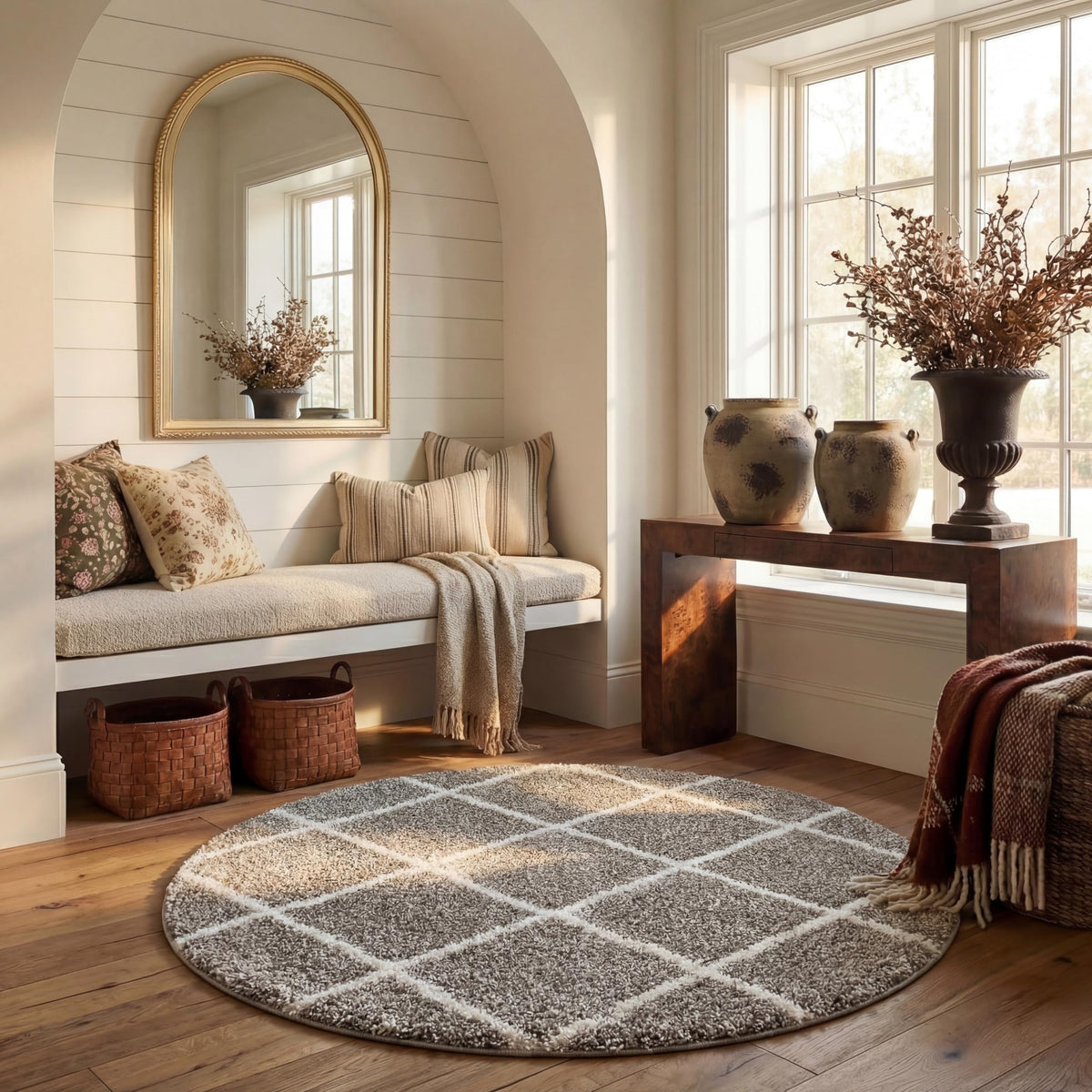 SAFAVIEH Hudson Shag Accent Rug 3'x5', Soft Plush Grey & Beige SGH281J