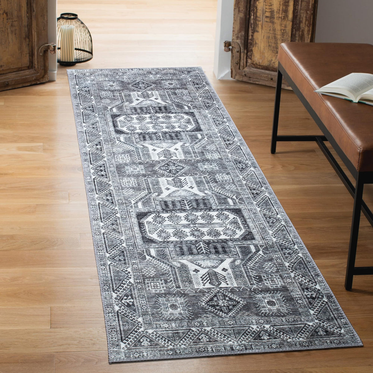 Keen Home Design Vintage Washable Entryway Rug, Non-Slip Low Pile, 3x5