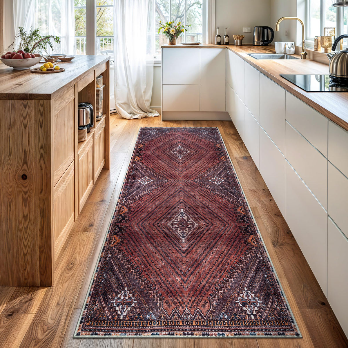 Bloom Rugs Washable Non-Slip 8' x 10' Rug - Gray/Charcoal/Blue Modern Abstract Area Rug for Living Room, Bedroom, Dining Room, and Kitchen - Exact Size: 8' x 10'