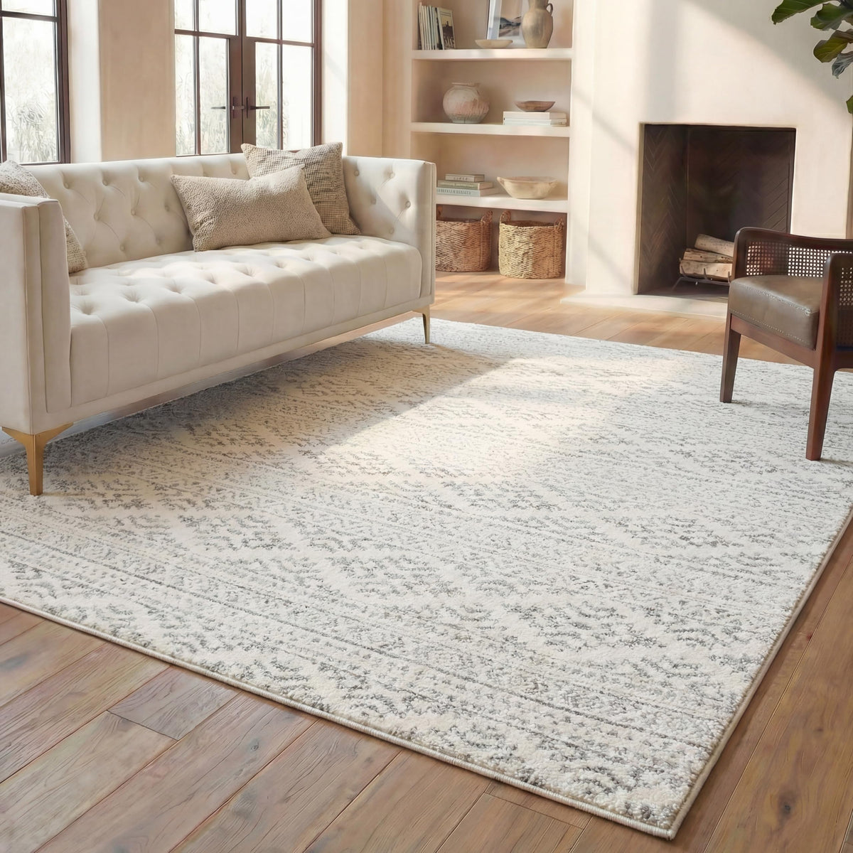 SAFAVIEH Tulum Area Rug 8x10, Large Ivory & Grey TUL272A