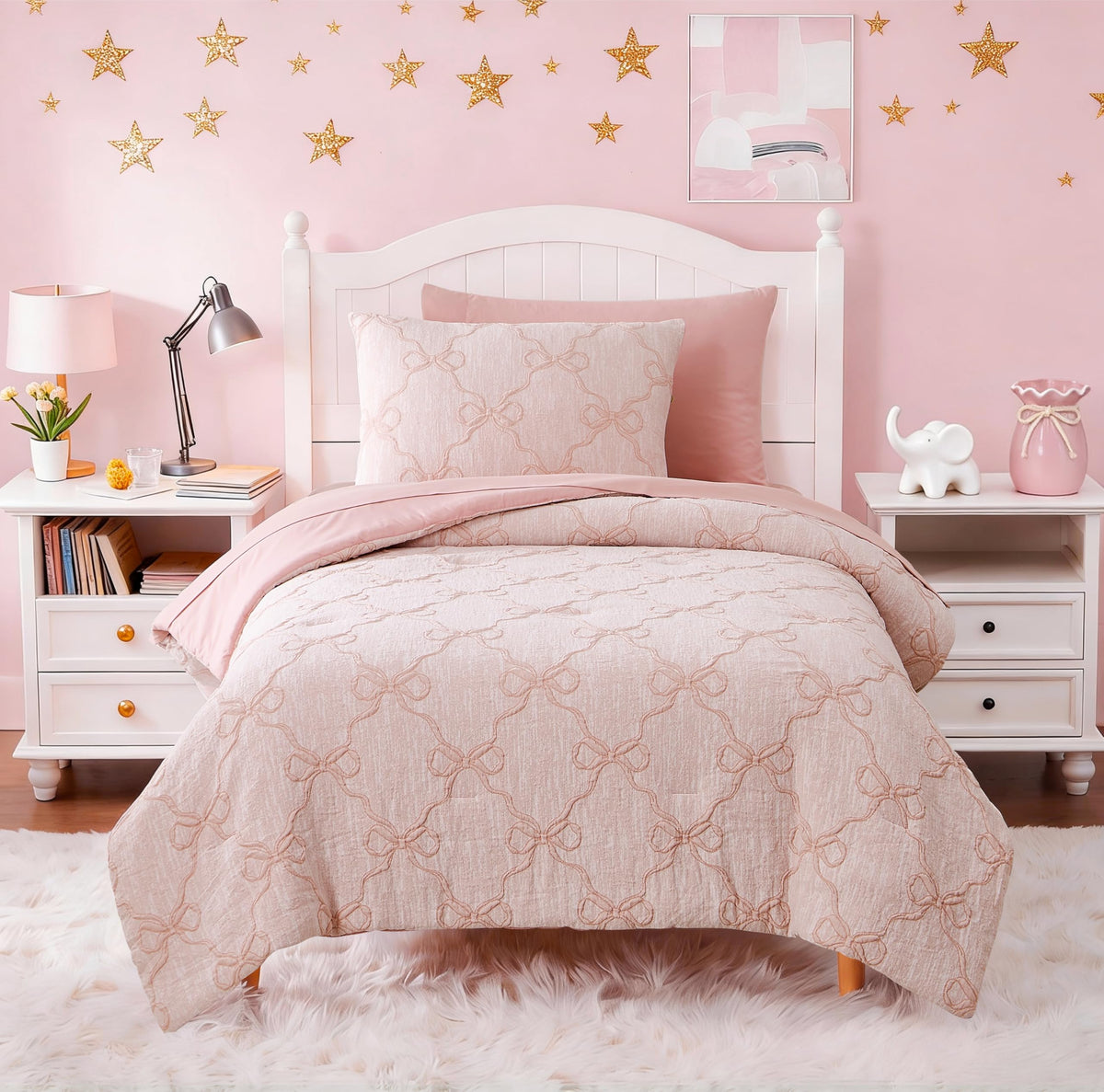 Twin Comforter Set with Sheets for Girls-5 Pieces Twin Bedding Sets