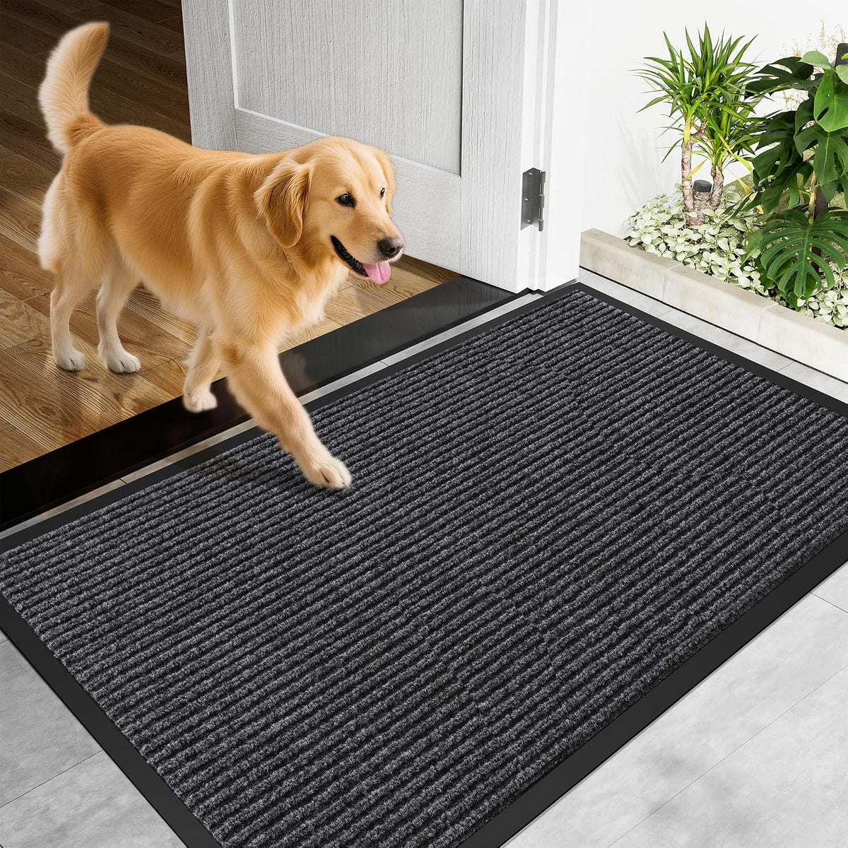 Front Door Mat, 48" x 36" Heavy Duty Indoor Outdoor Doormat