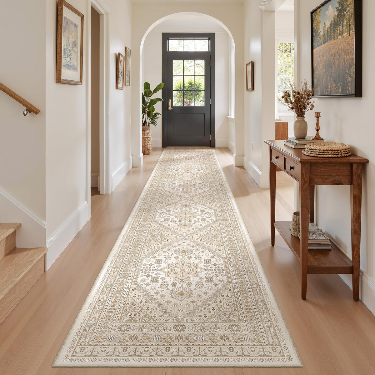 zesthome 5x7 Area Rugs for Living Room,Large Washable Rug,Orange