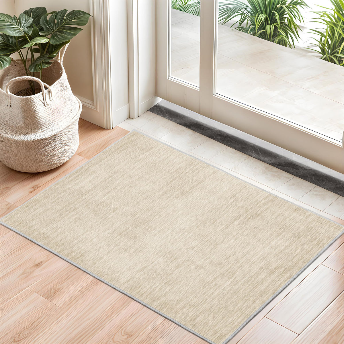 Valenrug Beige 8x10 Area Rugs for Living Room, Large Washable Rug Non Slip