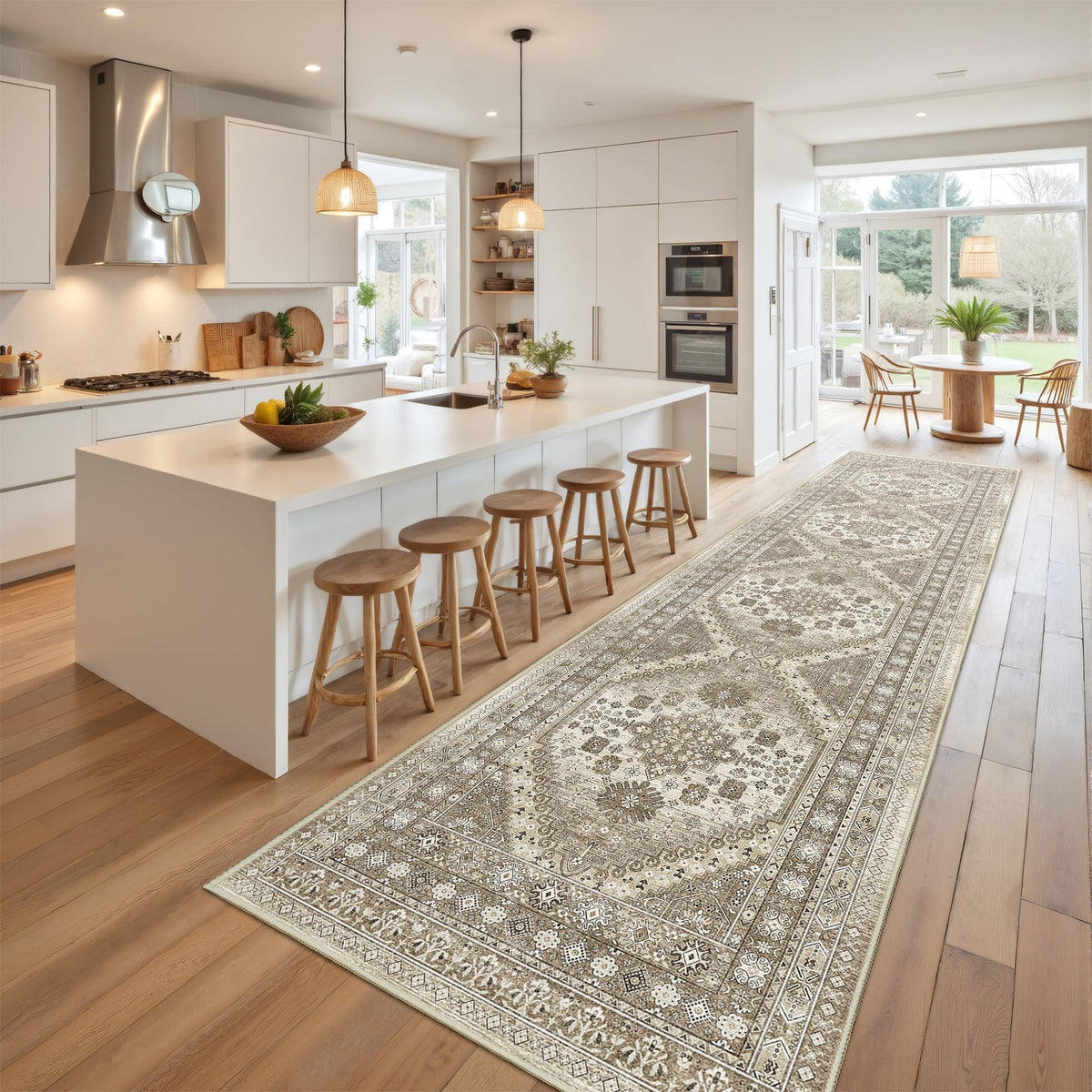 4x6 Area Rugs for Living Room, Non Slip Rugs for Bedroom, Beige