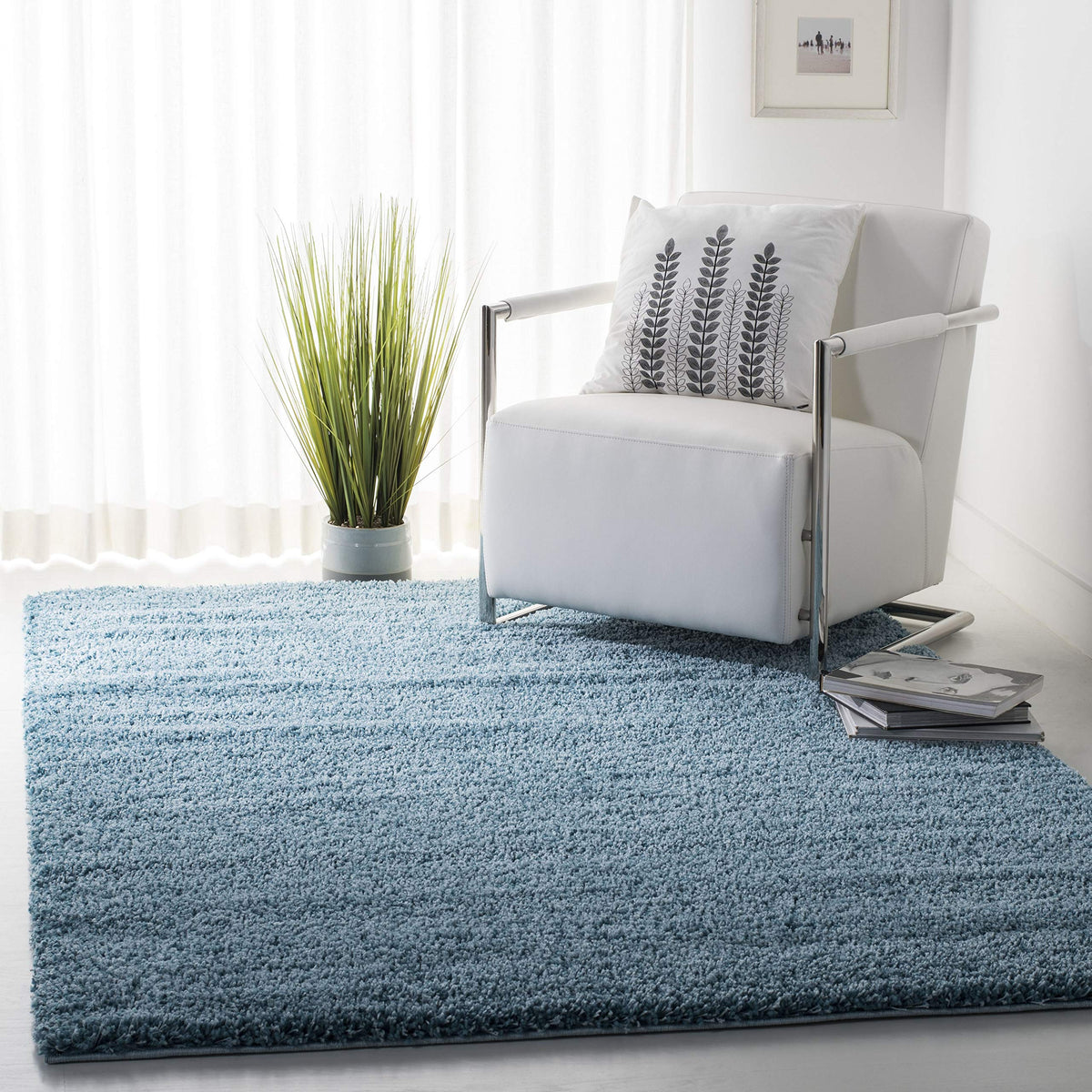 SAFAVIEH Area Rug 4x6 - California Shag Collection - Ivory, Non-Shedding & Easy to Clean, Ultra Plush Thick Pile, Ideal for Living Room, Bedroom, Dining Space (SG151-1212)