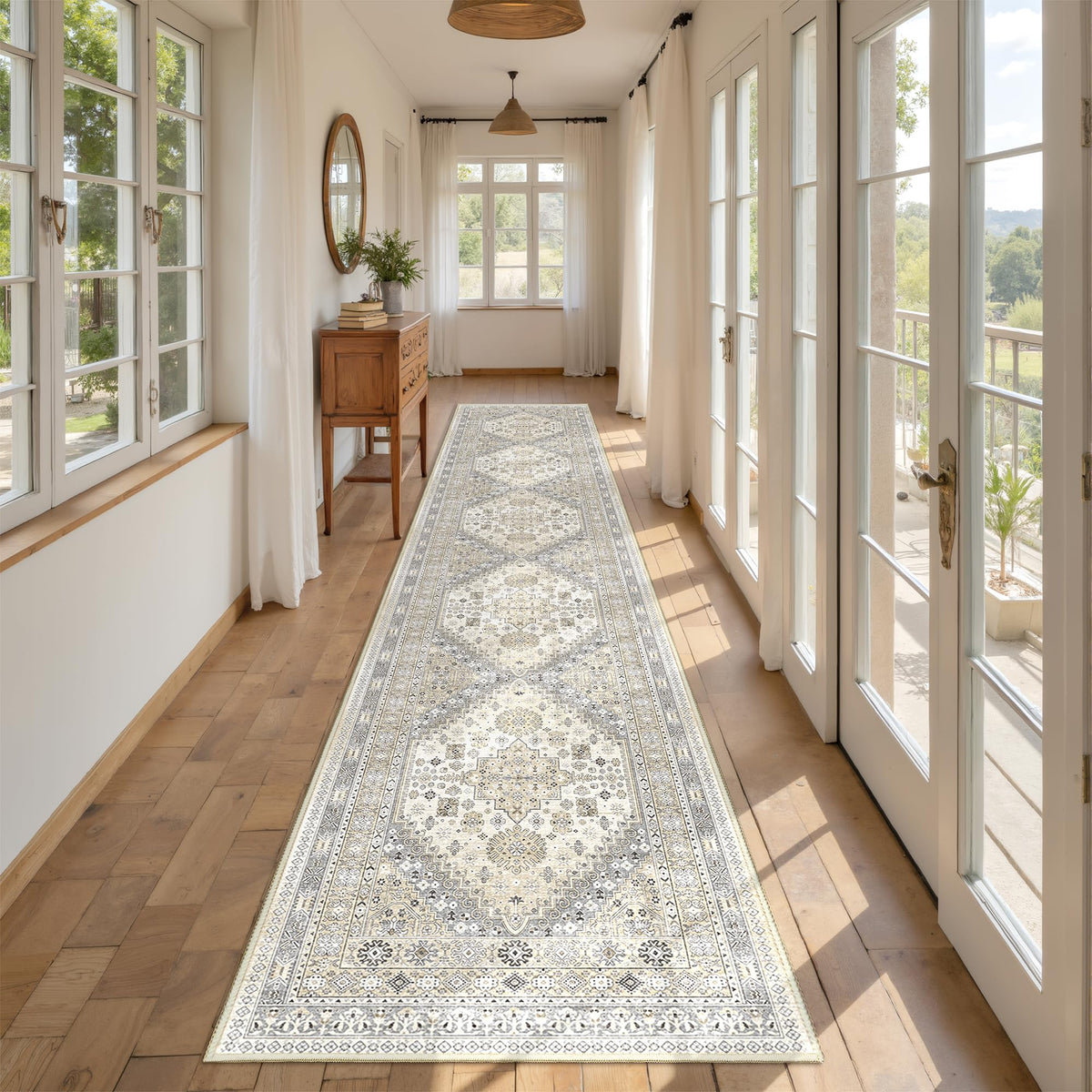 4x6 Area Rugs for Living Room, Non Slip Rugs for Bedroom, Beige