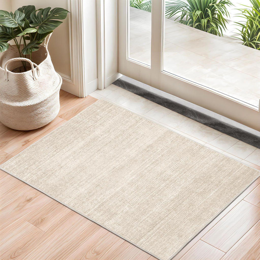 Valenrug Beige 8x10 Area Rugs for Living Room, Large Washable Rug Non Slip