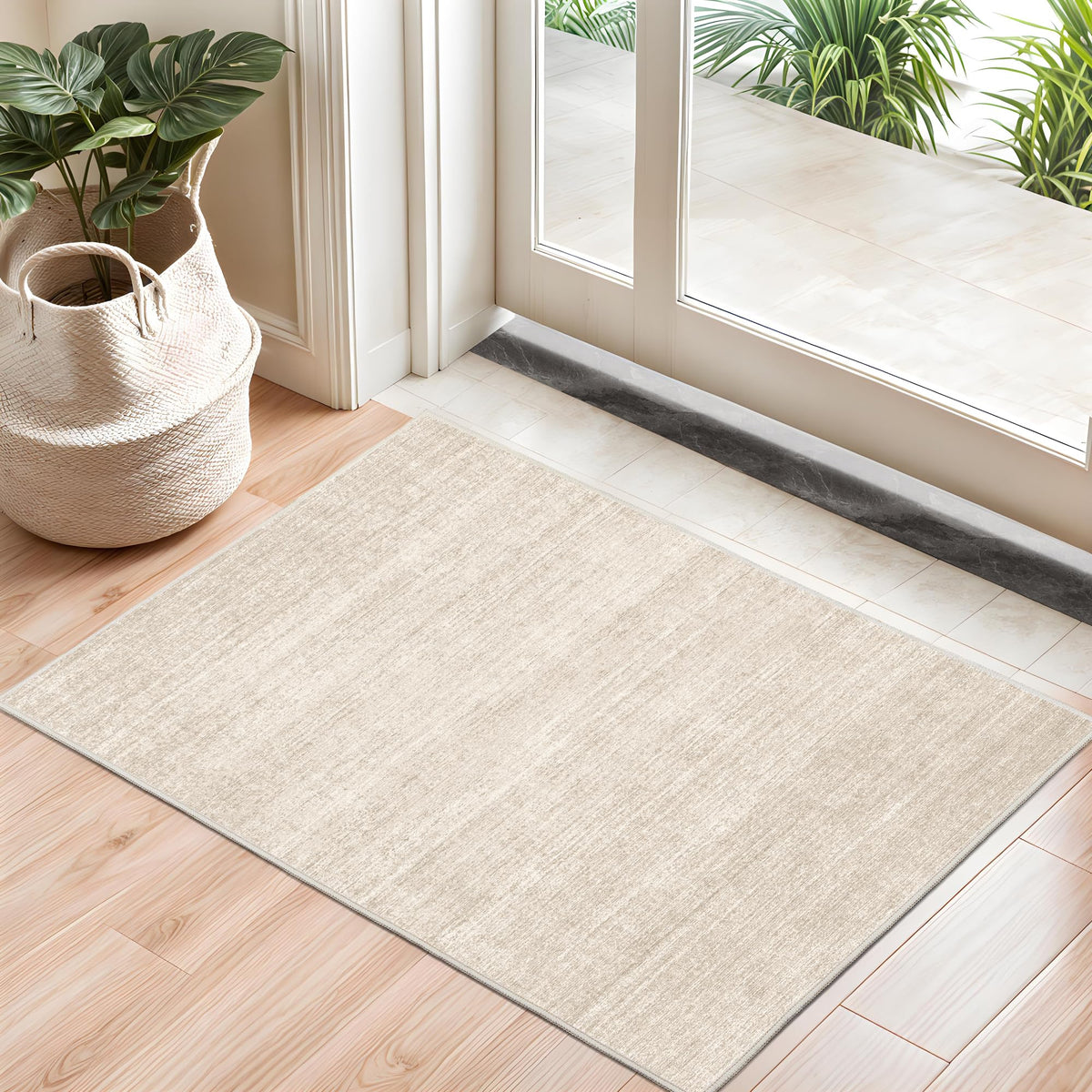 Valenrug Beige 8x10 Area Rugs for Living Room, Large Washable Rug Non Slip