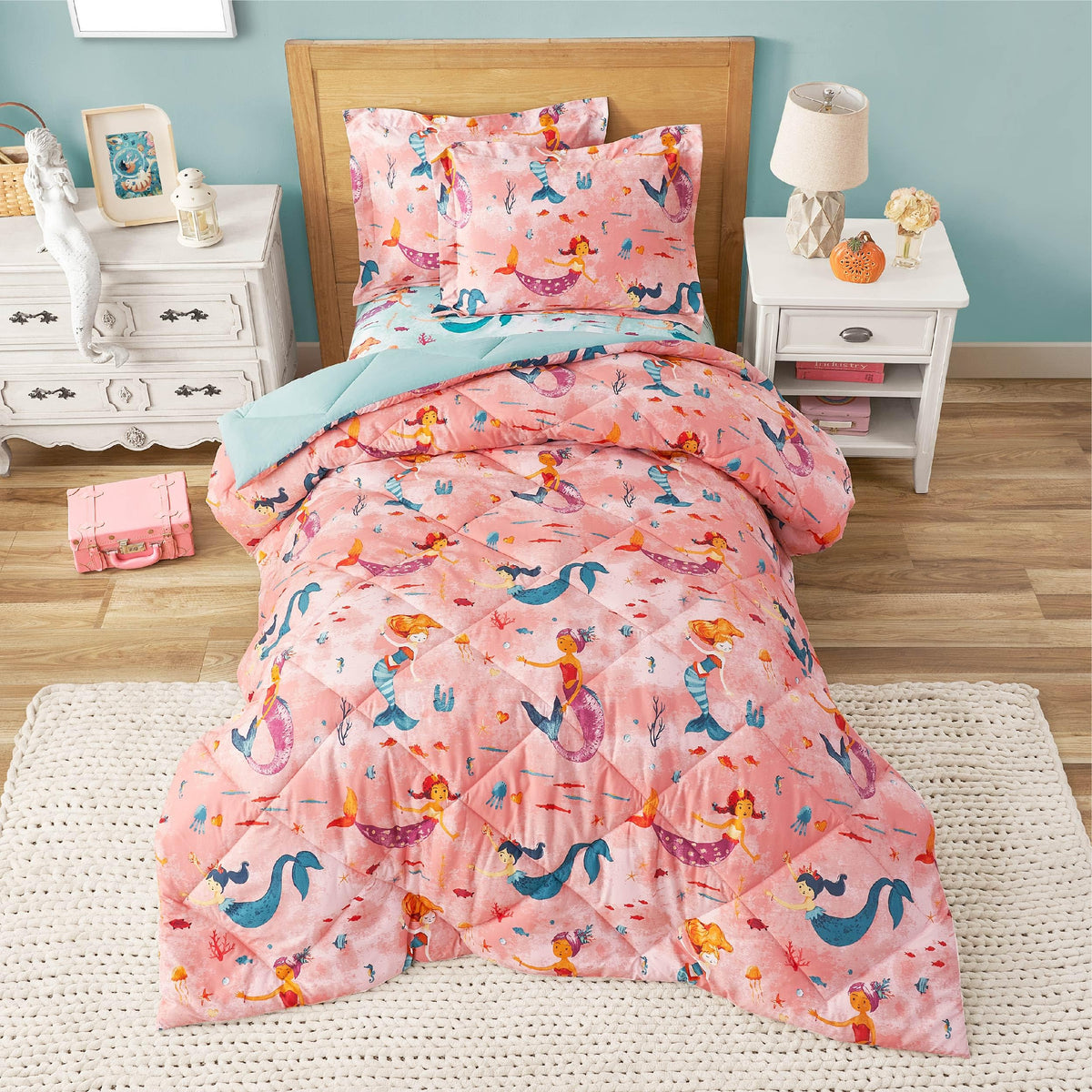 PPOLCA Twin Dinosaur Kids Bedding Set for Boys, 2 Pieces Twin Dinosaur Kids Comforter Sets for Boys, Super Soft Lightweight for All Seasons, Includes 1 Comforter (66"x86") and 1 Pillowcase(20"x26"+2")