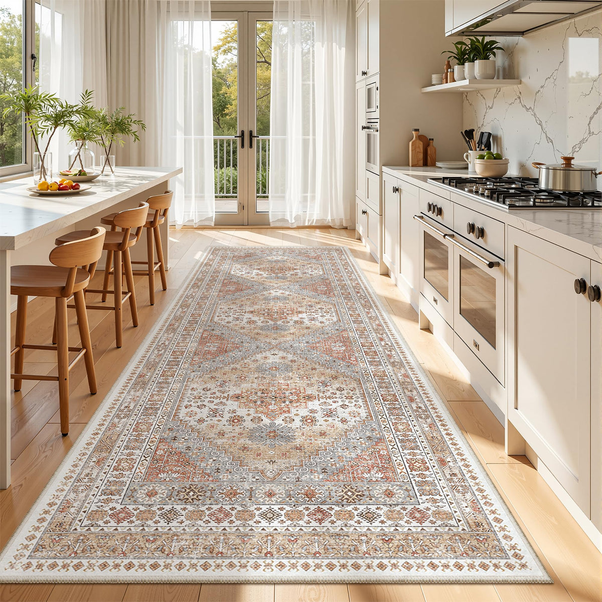 zesthome 5x7 Area Rugs for Living Room,Large Washable Rug,Orange