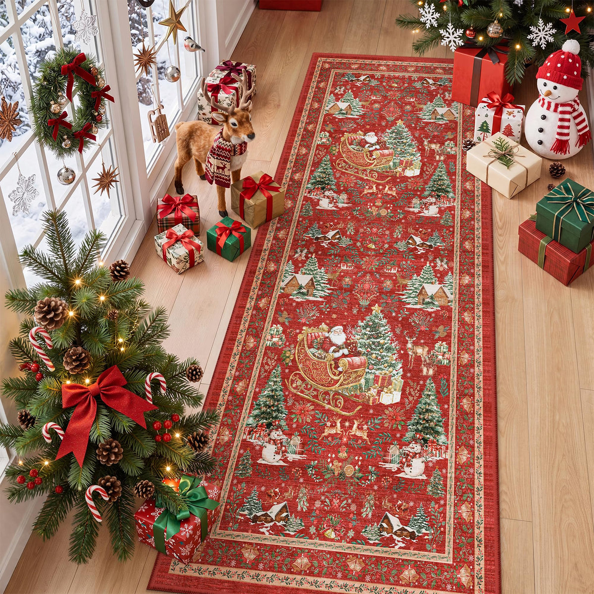 zesthome 5x7 Area Rugs for Living Room,Large Washable Rug,Orange