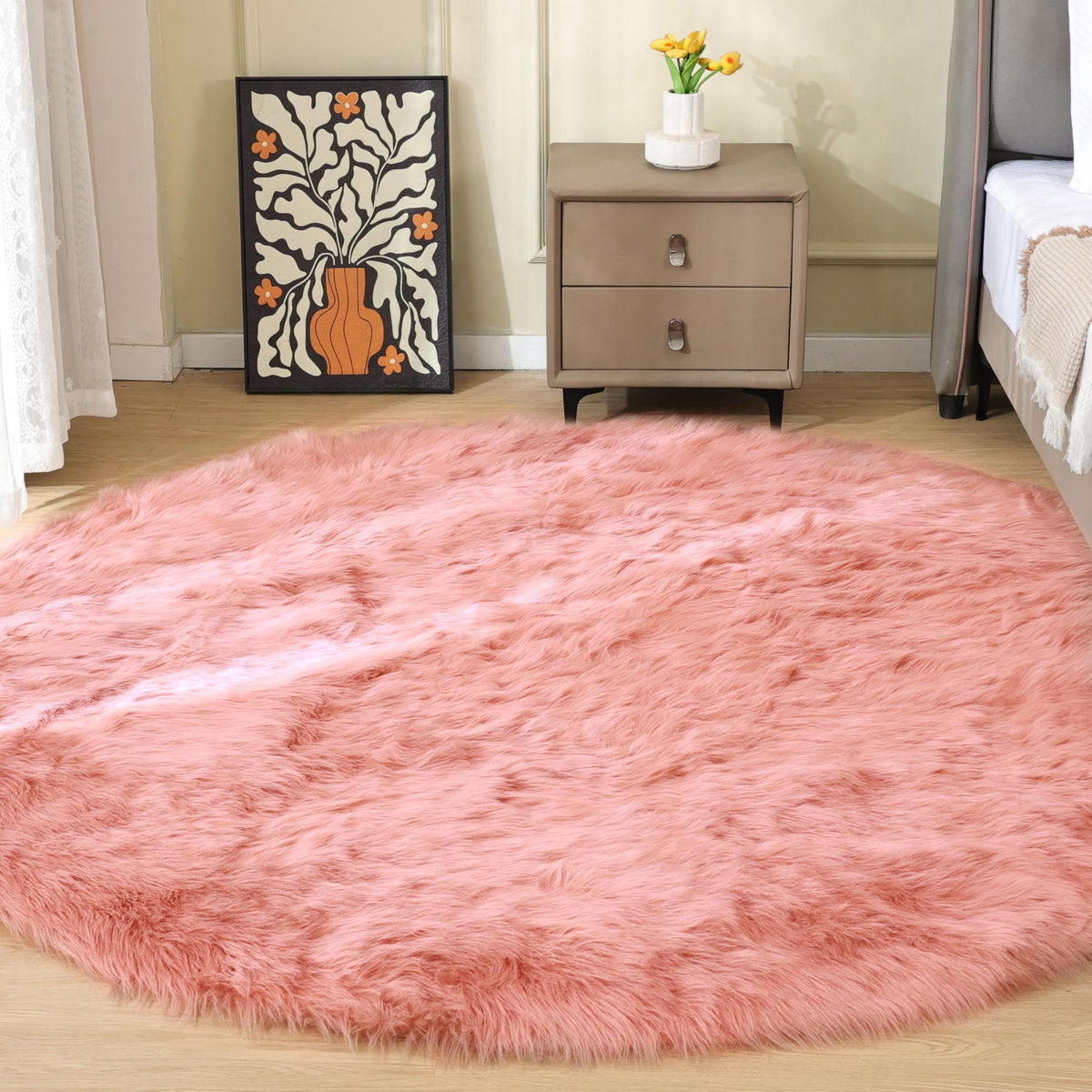 ORINOVA White Faux Sheepskin Fuzzy Fur Rugs for Bedroom Small Machine Washable Fluffy Area Rugs for Living Room 2x4 Shag Nursery Rug