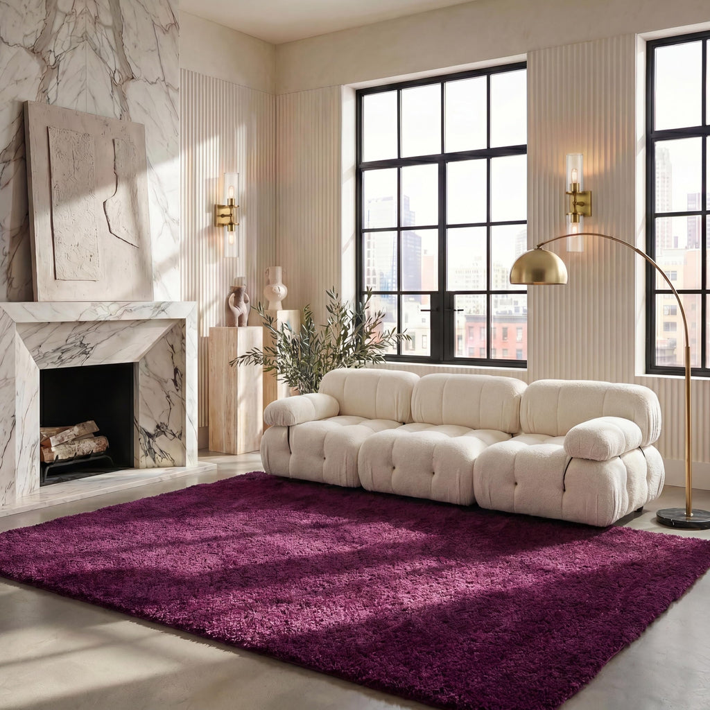SAFAVIEH Area Rug 4x6 - California Shag Collection - Ivory, Non-Shedding & Easy to Clean, Ultra Plush Thick Pile, Ideal for Living Room, Bedroom, Dining Space (SG151-1212)