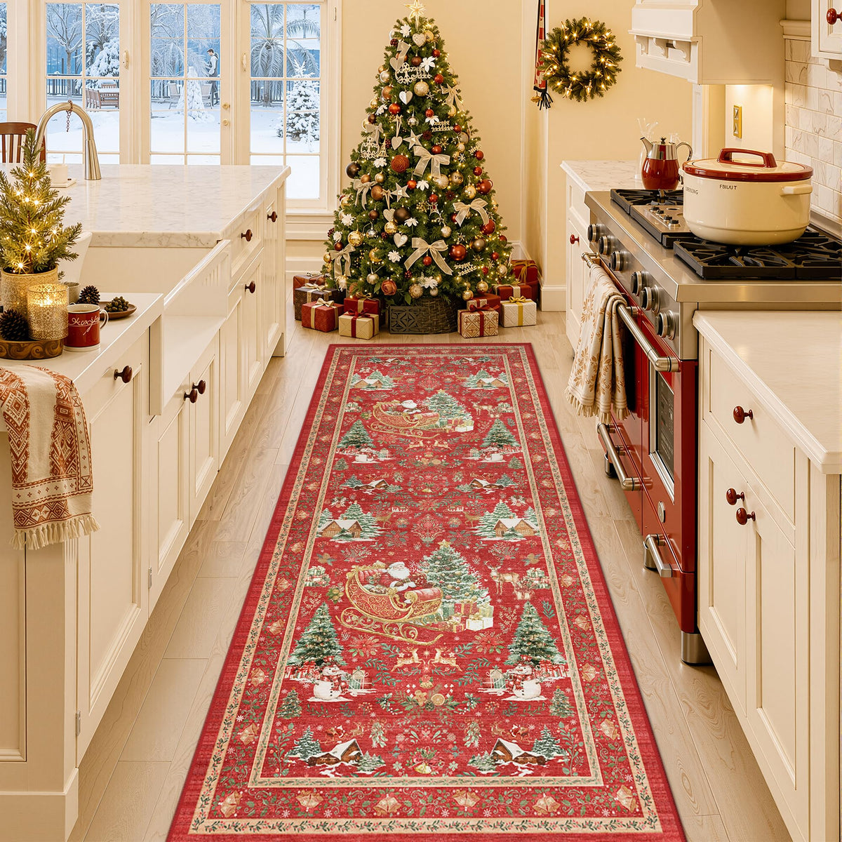 4x6 Area Rugs for Living Room, Non Slip Rugs for Bedroom, Beige