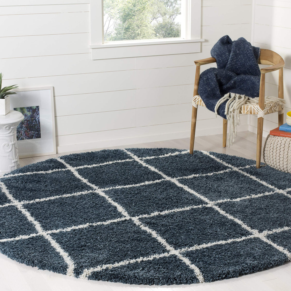 SAFAVIEH Hudson Shag Accent Rug 3'x5', Soft Plush Grey & Beige SGH281J