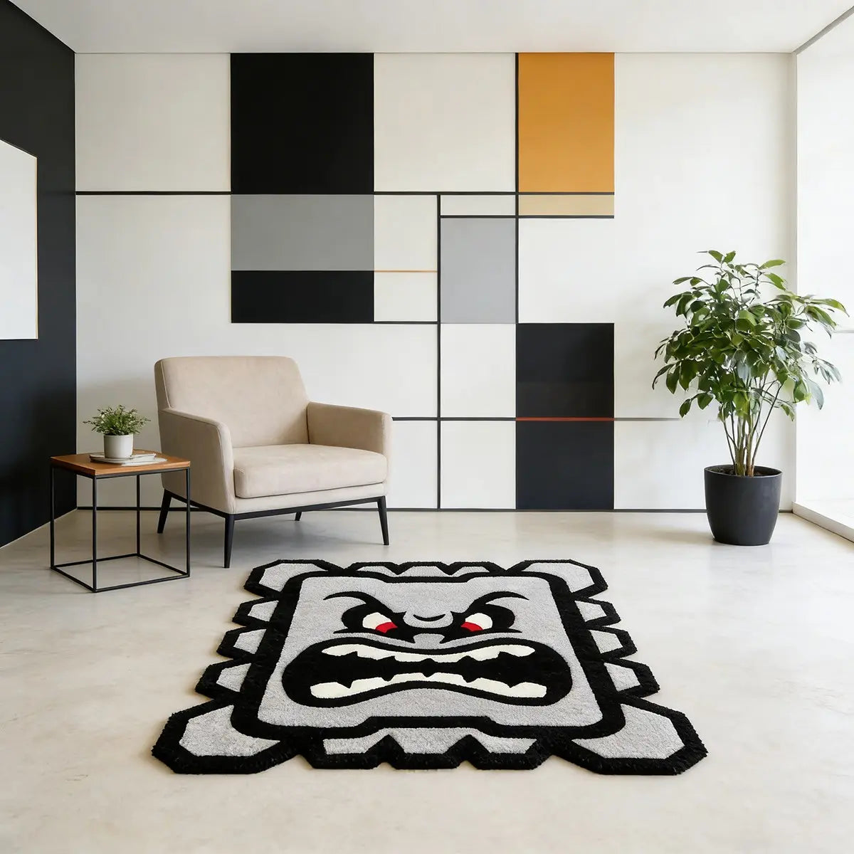 Cool King Iron Ball Monster Game Carpet, High Elastic Plush Anti-Slip Bedroom Bedside Blanket, Multi-Scene Gaming Room Living Room Rug, Decorative Area Rug, Cool Rugs, Non Slip Rugs