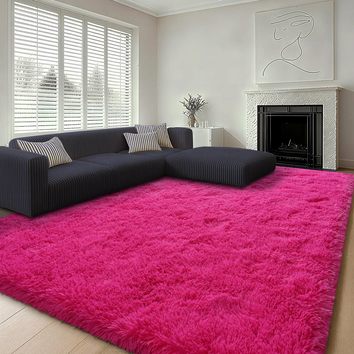 【Moving Season】MUGORN plush rugs for bedroom and living room, upgraded non-slip, thick plush carpet, soft indoor decorative rug, perfect for living room, home accessories, stylish room decor, and apartment essentials (available in various sizes), House