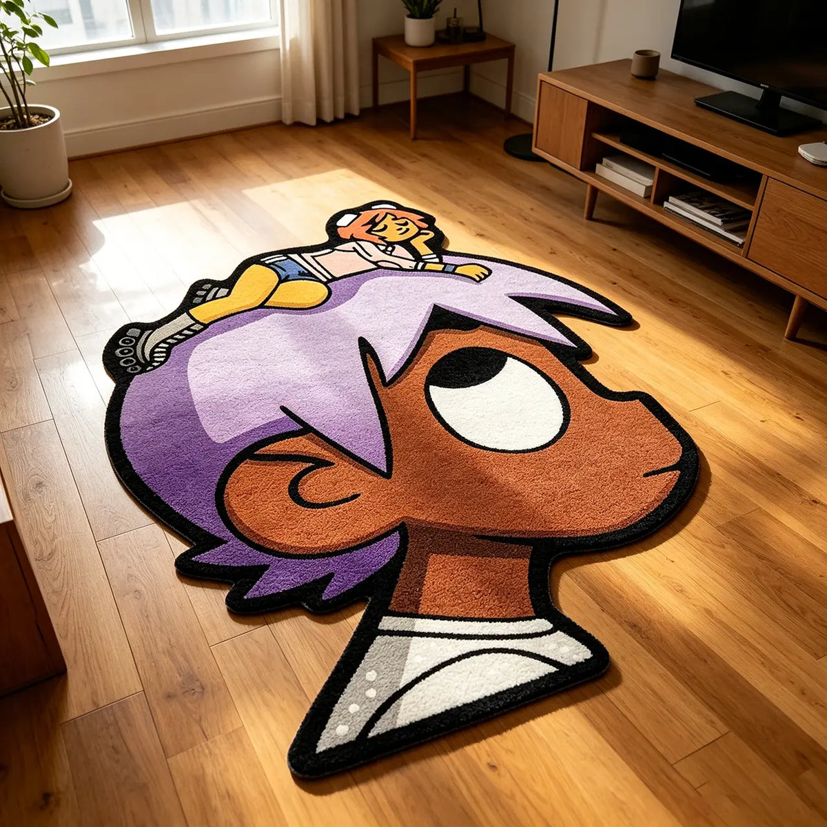 Hip-Hop Style Bedroom Rug, Sheepskin-Like Hallway Carpet, Soft Area Rug, Soft and Comfortable, Fun Design, Home Decor, Perfect for Entryways, Entrance Rug, House Decor Rug