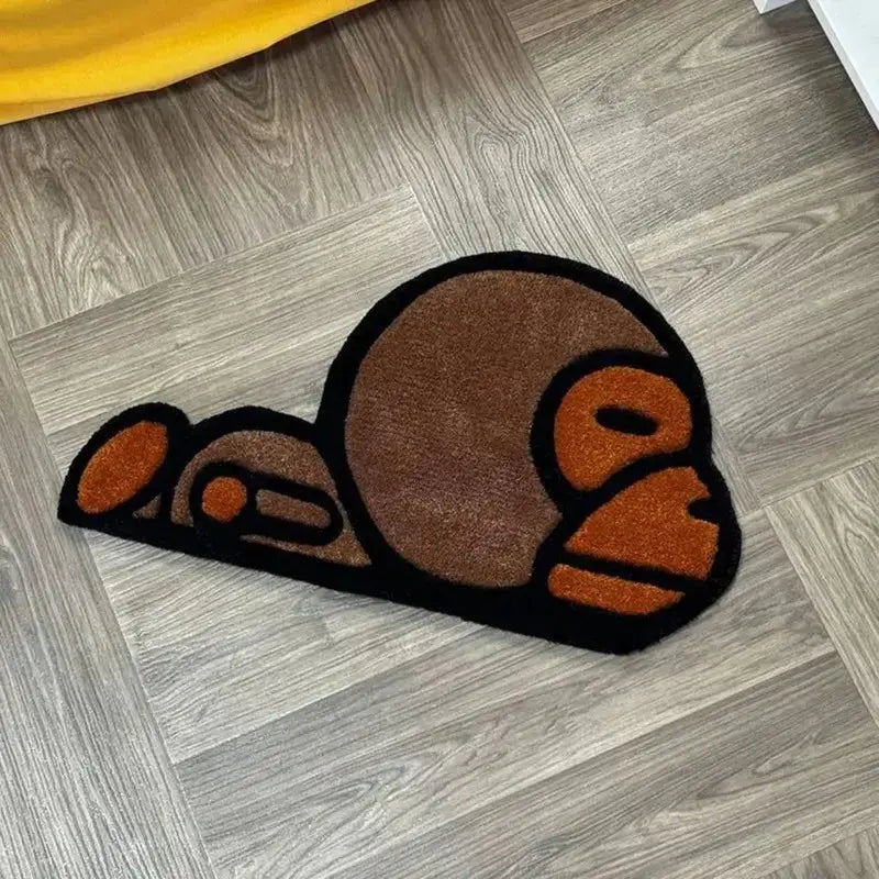 Casual Ape Shaped Carpet, Home supplies rug, Washable Floor Rug, irregularly shaped rugs, Animal printed, cartoon pattern rug, washable, soft area rug, soft indoor rugs, suitable for bedrooms, living rooms, a great gift for cartoon lovers