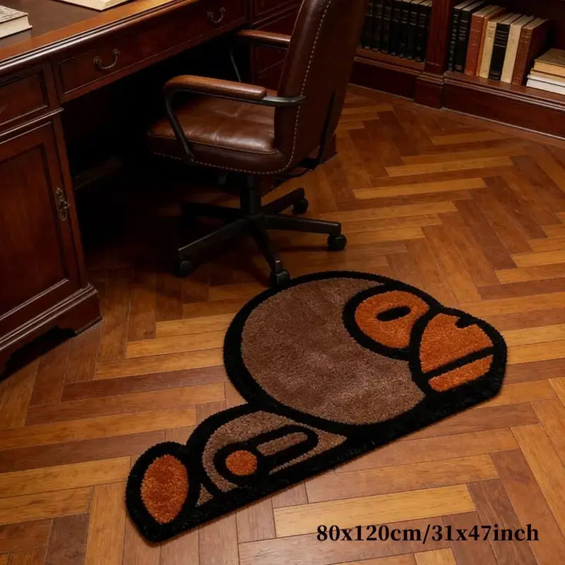 Casual Ape Shaped Carpet, Home supplies rug, Washable Floor Rug, irregularly shaped rugs, Animal printed, cartoon pattern rug, washable, soft area rug, soft indoor rugs, suitable for bedrooms, living rooms, a great gift for cartoon lovers