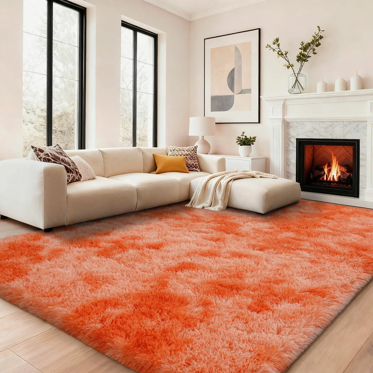 【Moving Season】MUGORN Multi-Size 3-Layer Super Soft Shaggy Fuzzy Rug, Modern Minimalist, Hand-Washable, Modern Shaggy Rug for Bedroom, Dorm Room Decor, Home Furnishings rugs for living room carpet