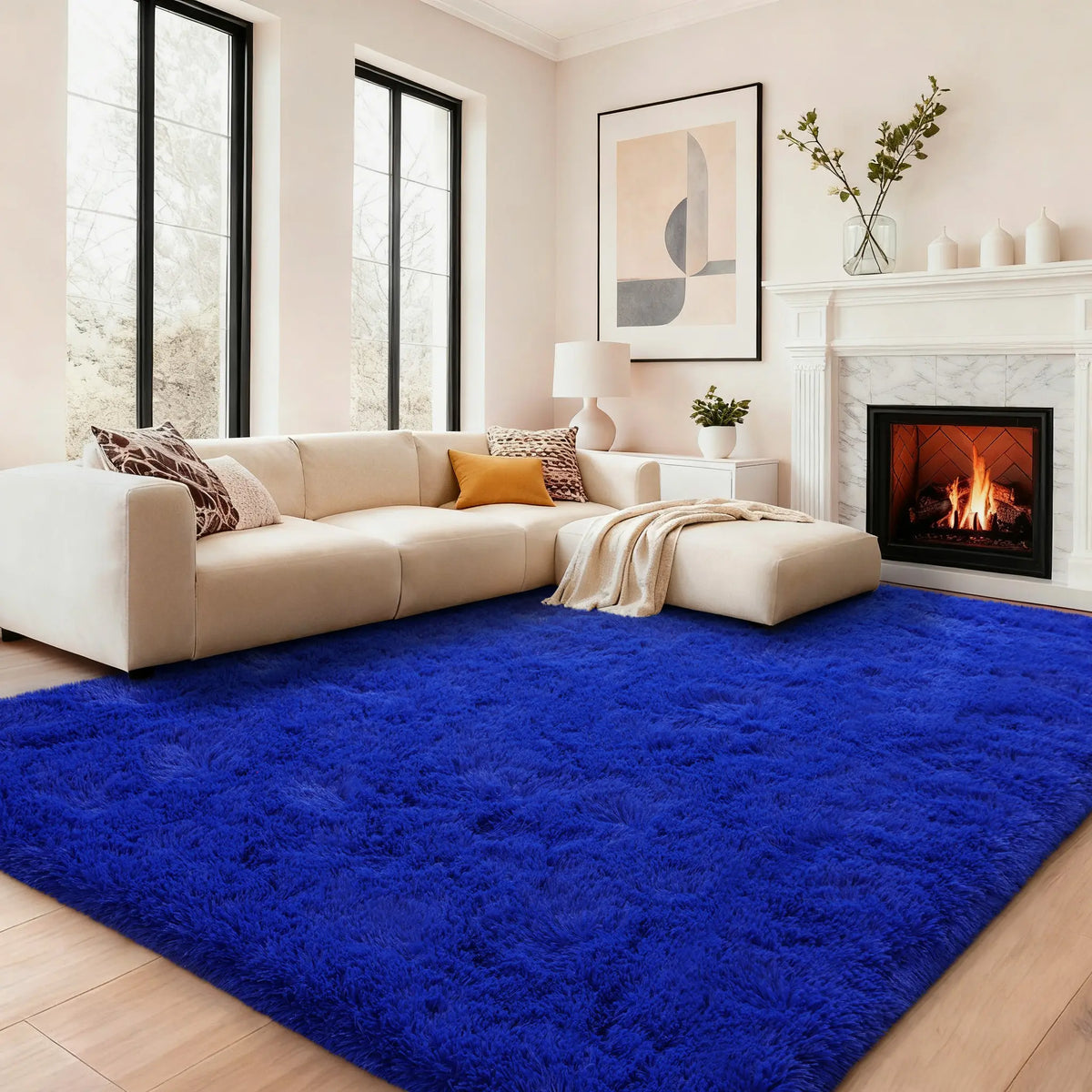 【Moving Season】MUGORN Multi-Size 3-Layer Super Soft Shaggy Fuzzy Rug, Modern Minimalist, Hand-Washable, Modern Shaggy Rug for Bedroom, Dorm Room Decor, Home Furnishings rugs for living room carpet