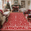 HUGEAR 2x6 Brown Vintage Floral Washable Runner Rug for Hallway
