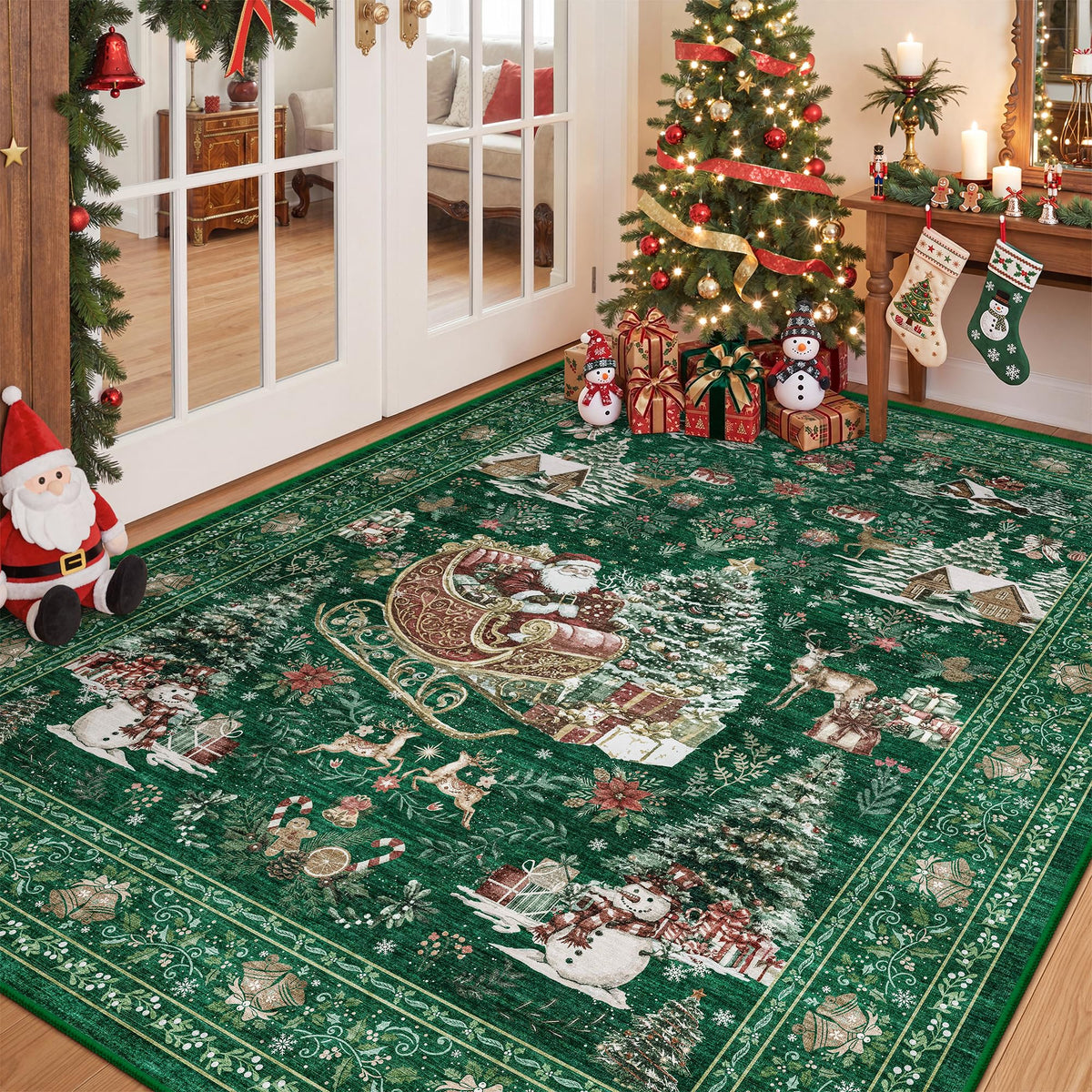 zesthome 5x7 Area Rugs for Living Room,Large Washable Rug,Orange