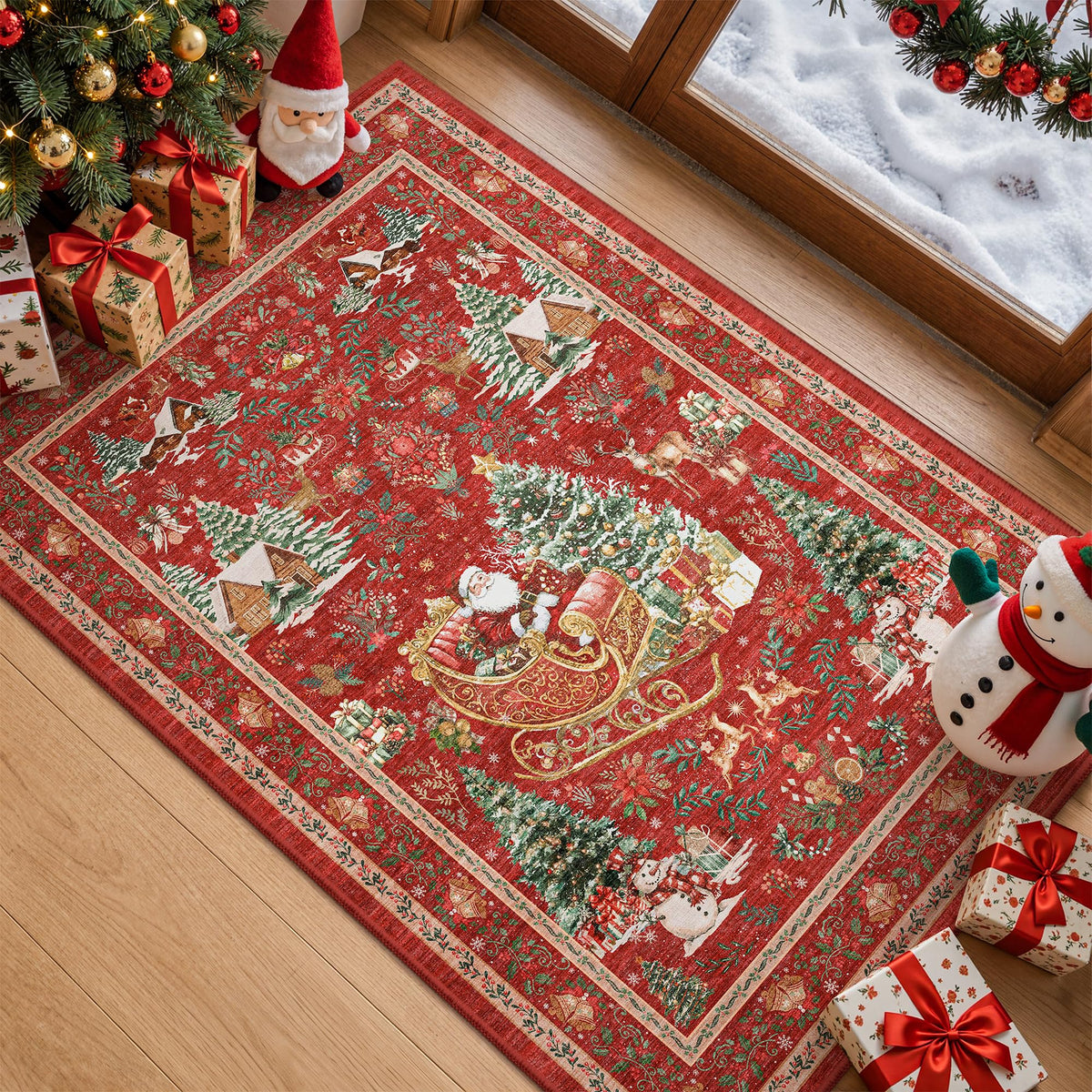 zesthome 5x7 Area Rugs for Living Room,Large Washable Rug,Orange