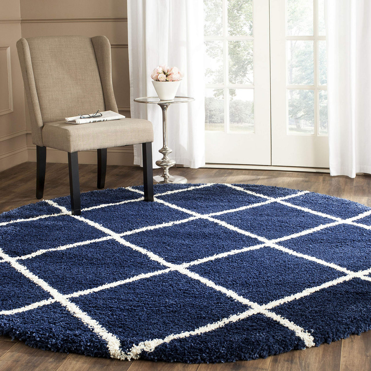 SAFAVIEH Hudson Shag Accent Rug 3'x5', Soft Plush Grey & Beige SGH281J