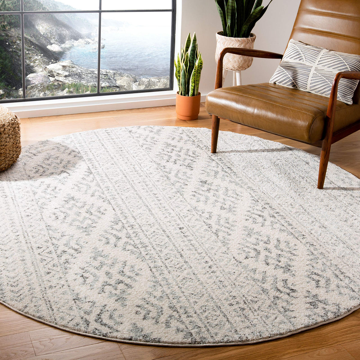 SAFAVIEH Tulum Area Rug 8x10, Large Ivory & Grey TUL272A
