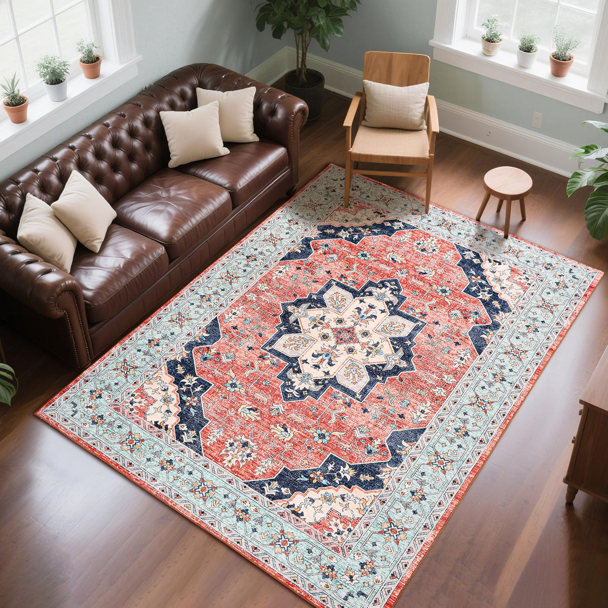 CRYPTOLITE Abstract Area Rug Washable Rug with Non-Slip Backing Low Pile Area Rugs for Living Room,Bedroom,Dining Room,4x6, Gold&Grey