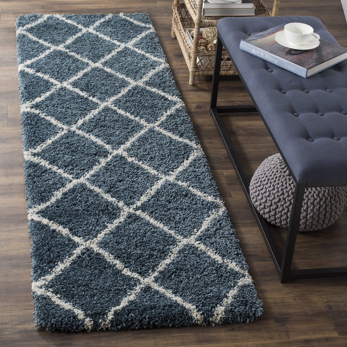 SAFAVIEH Hudson Shag Accent Rug 3'x5', Soft Plush Grey & Beige SGH281J